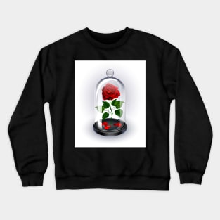 Red Rose Under Dome on White Background Crewneck Sweatshirt